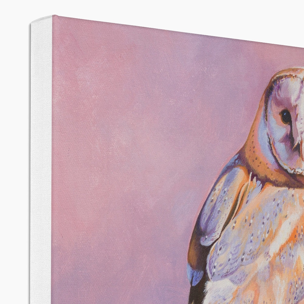 Barn Owl Sunset Canvas