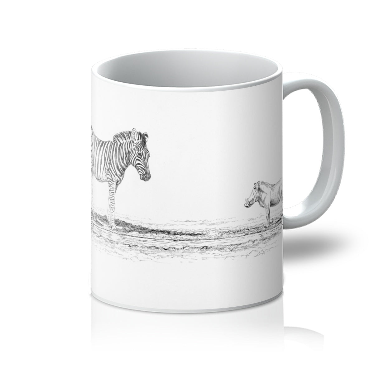 Zebra and Warthog Encounter Mug