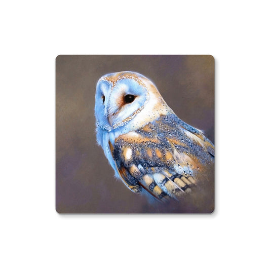 Silver Barn Owl Coaster