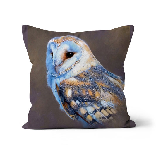 Silver Barn Owl Cushion