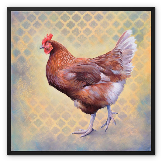 Little Red Hen Framed Canvas