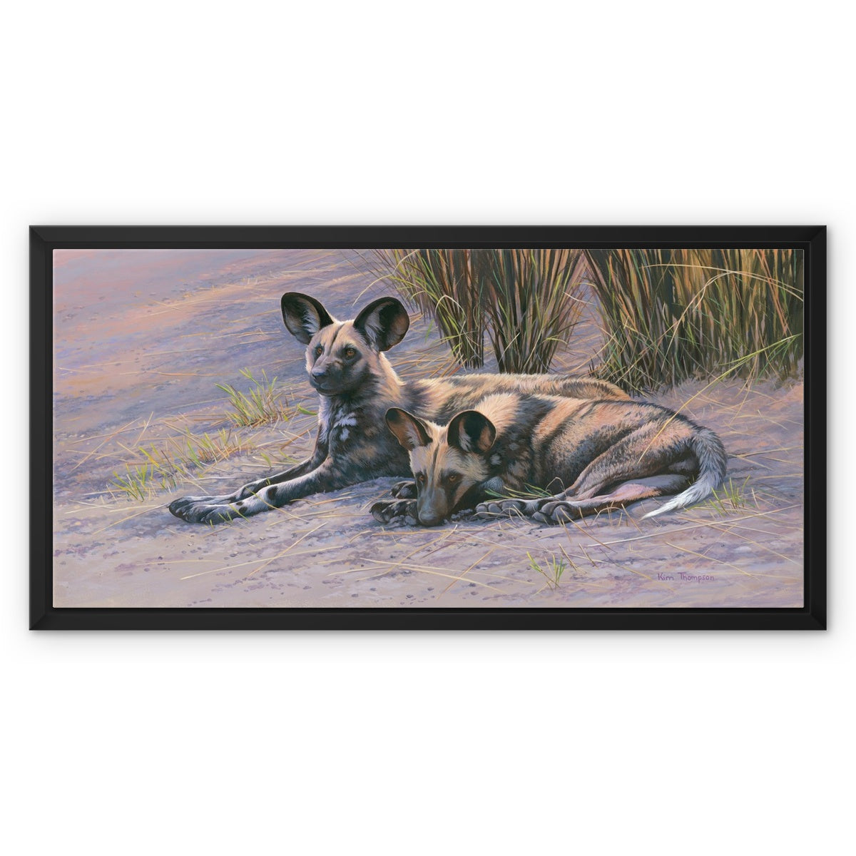 The Sisters (Painted Dogs) Framed Canvas
