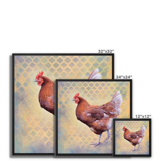 Little Red Hen Framed Canvas